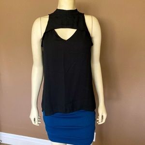 Black blouse with cutout chest